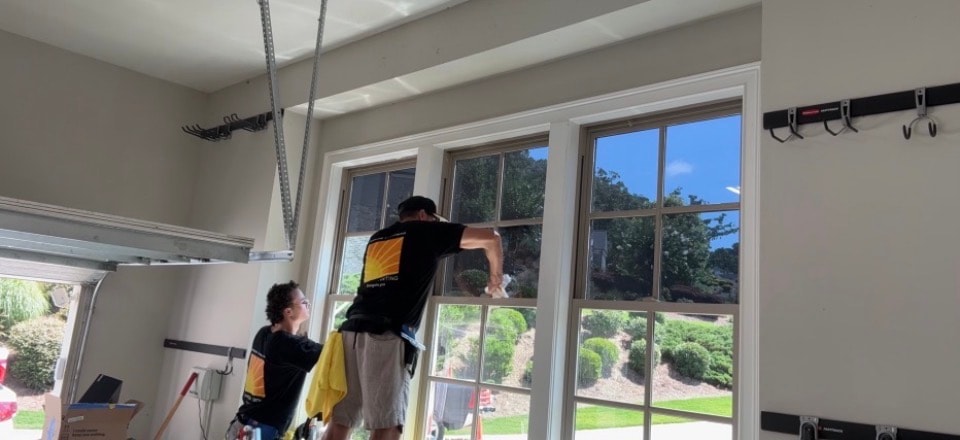 Madico Optivision 5 installed on garage windows at Bentwater in Acworth GA by Sungate — privacy for garage windows